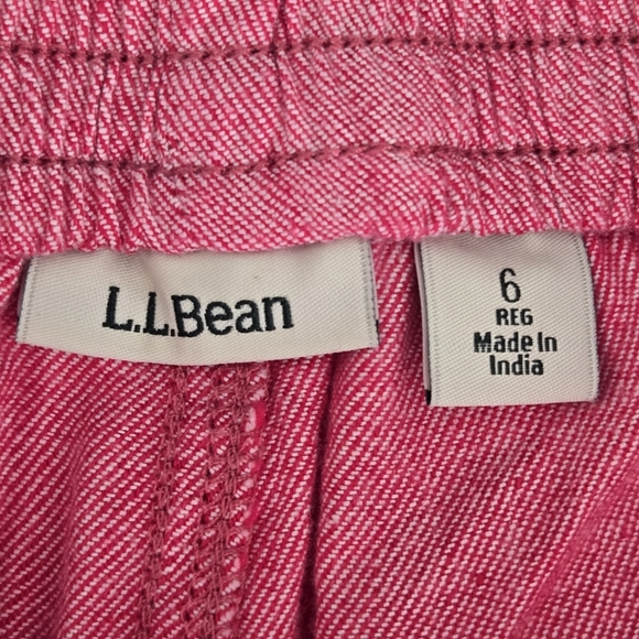 L.L. Bean Shorts Linen Cotton Blend Red Size 6 Like New - Picture 7 of 9
